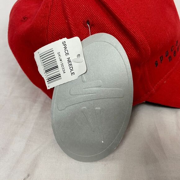 Space Needle Seattle Washington Hat Cap Red Embroidered Souvenir Strapback NEW - Picture 9 of 10